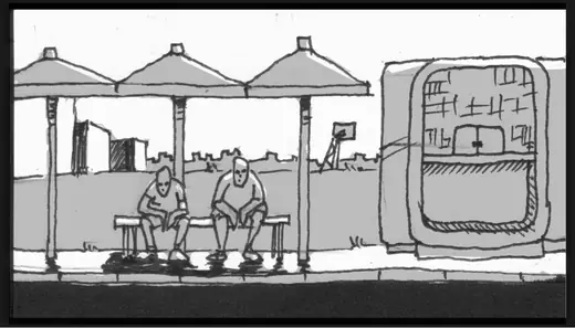 Autumn In My Street: storyboard, bus stop