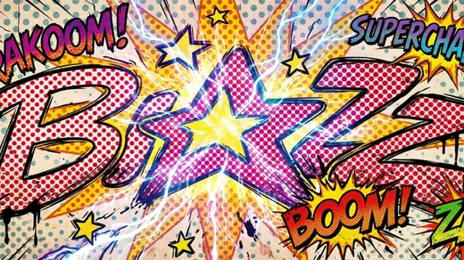 Biazz: the wordmark as a comic book explosion
