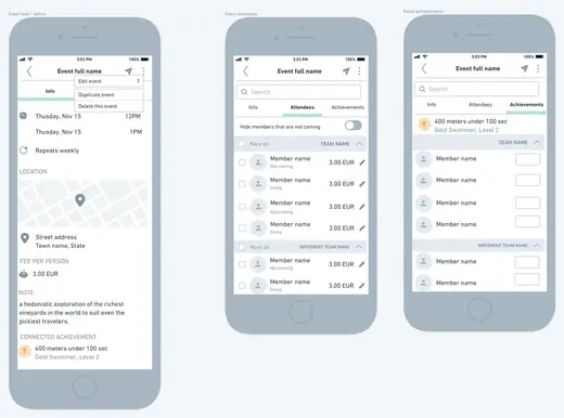 event overview flow wireframe