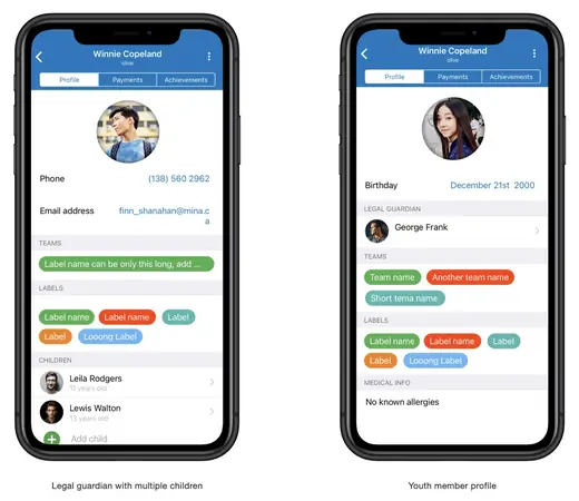 member profiles mockups