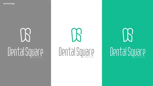 Dental Square: vertical logo versions