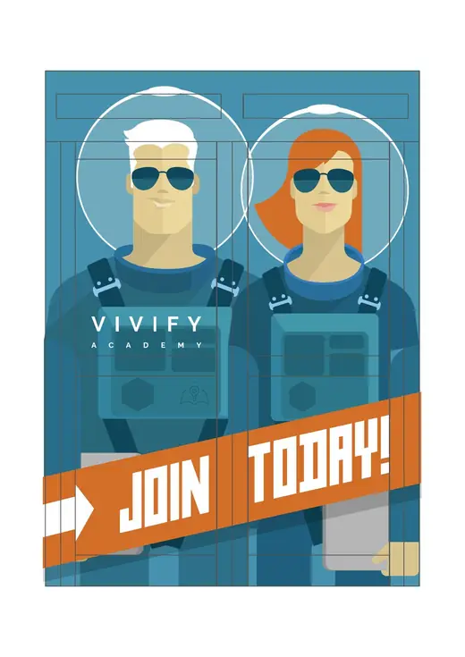 Epam / Vivify Ideas: Join today poster for the academy, IT hub series