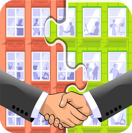 Fanatic Studio: Company merger stock illustration