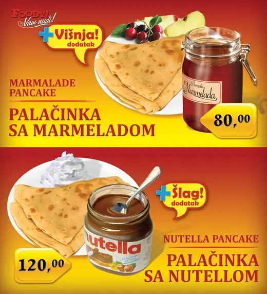 Foody! Restaurants: Foody! pancake poster with marmalade and Nutella