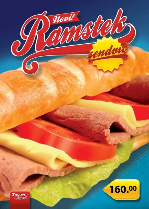 Foody! Restaurants: Foody! Ramstek sandwich poster