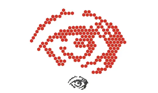 Gallery of Matica Srpska: anniversary sign, an eye drawn in hexagons