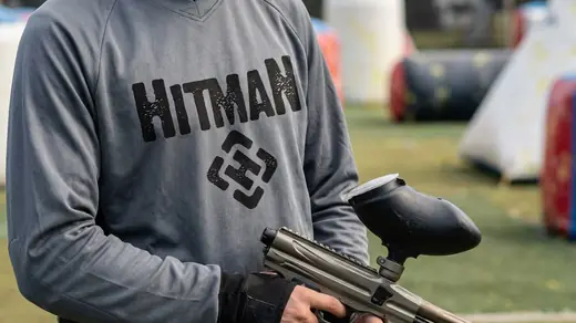 Hitman Paintball Klub: the logo on a paintball jersey