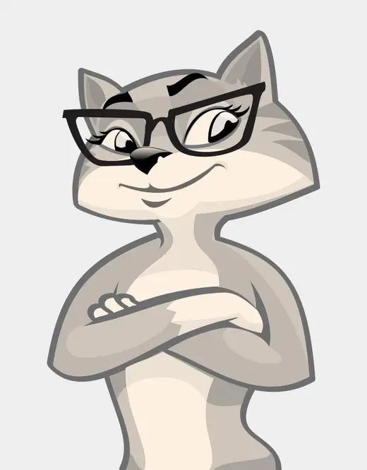 Keen Research Cats: cat character, arms crossed