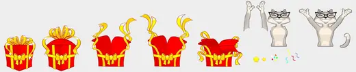 Keen Research Cats: gift box reward animation frames