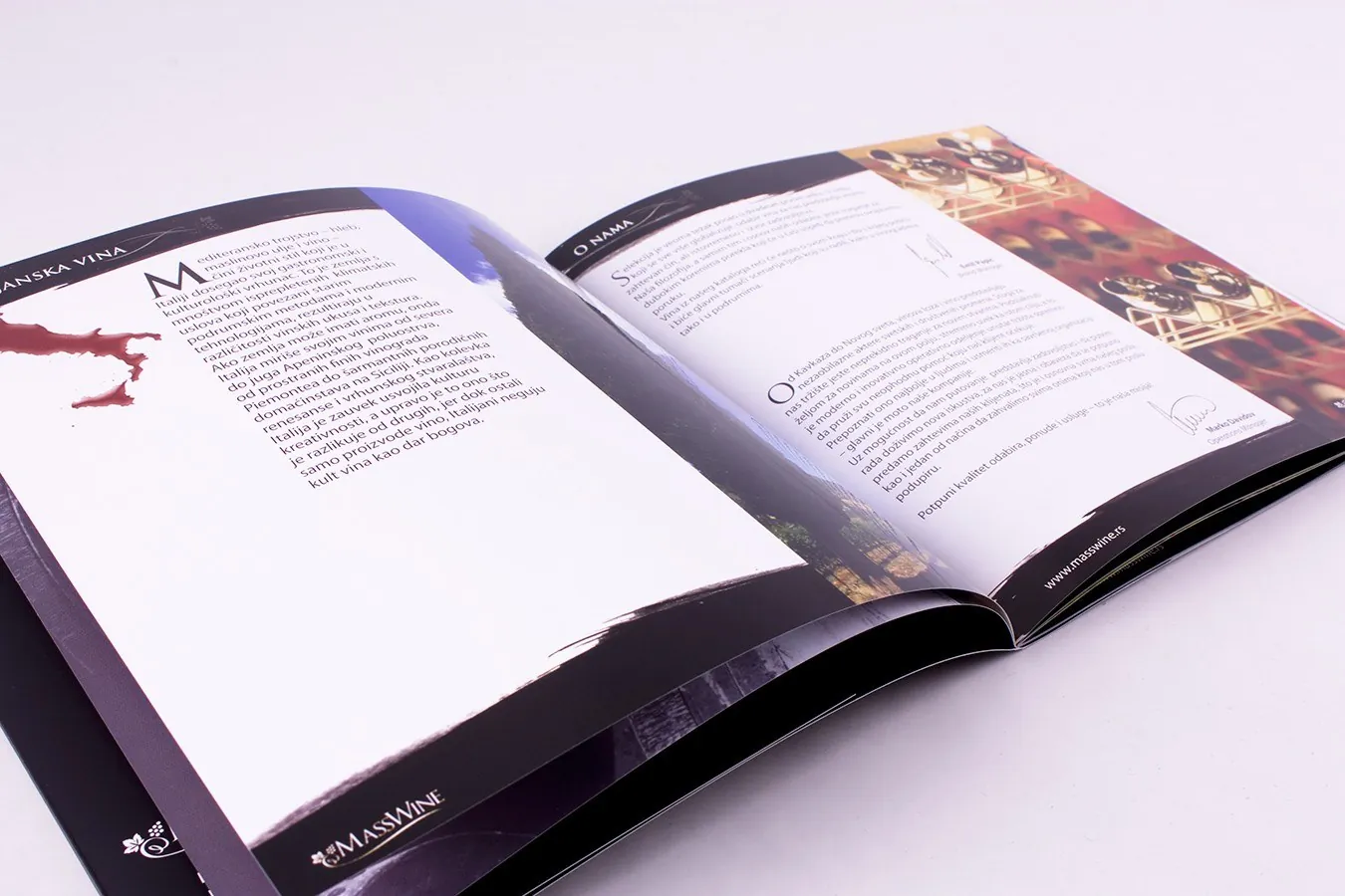 MassWine: the catalogue open at its pages on Italian wines and on the company
