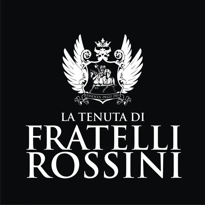 MassWine: the La Tenuta di Fratelli Rossini crest and wordmark in white on black