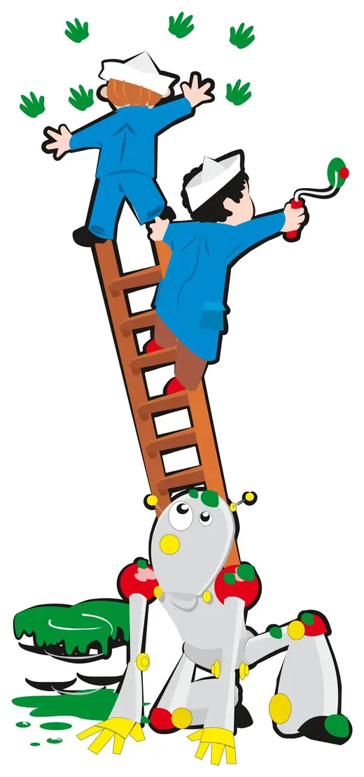 Matematika 4: Boys on a ladder picking apples