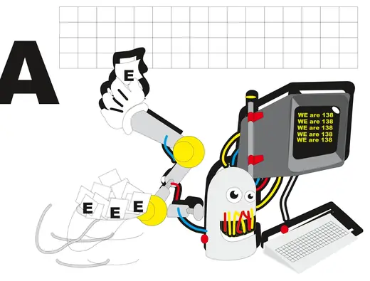 Matematika 4: Robot arm writing letters
