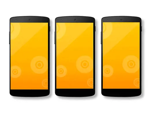 Bria Android splash screen animation on three phones with the CounterPath logo