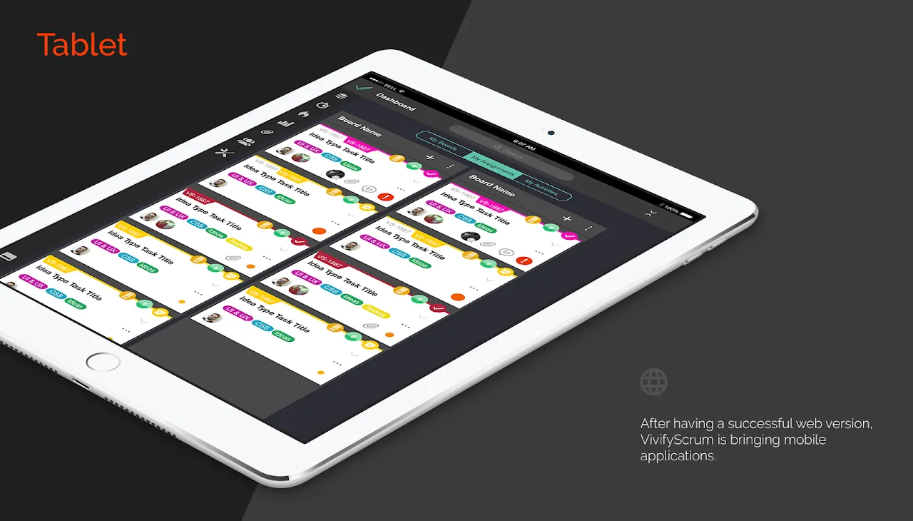 iPad displayed on the tabletop showing iPad UI