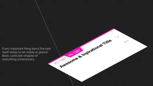 GIF animated, showing task card with additional badges on it