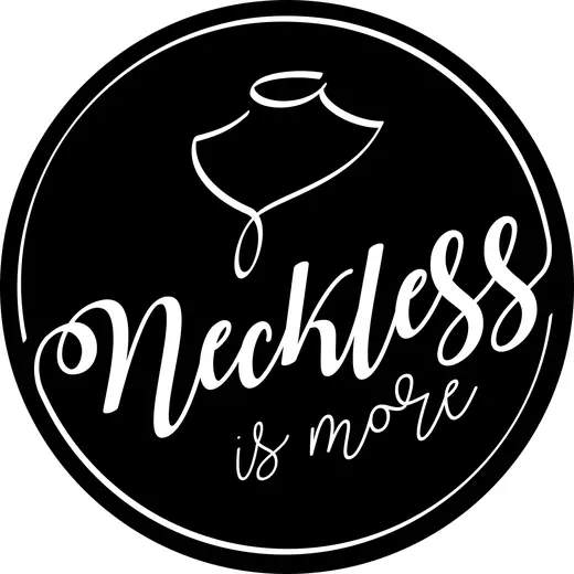 Neckless is More: Round logo, white on black