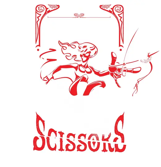 Neusatz: Can't Run From Scissors T-shirt print