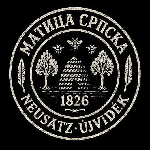 Neusatz: Matica Srpska Neusatz Ujvidek 1826 seal: a beehive between two trees