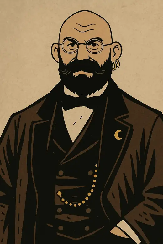 Neusatz: Portrait of the Author in a frock coat with a crescent pin