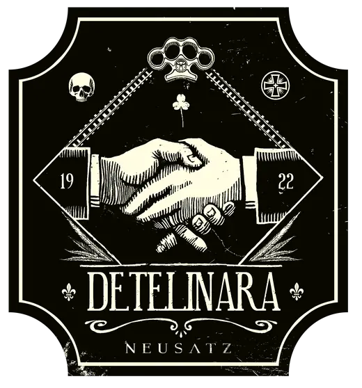 Neusatz: Detelinara sticker: the handshake crest in an octagonal frame signed Neusatz