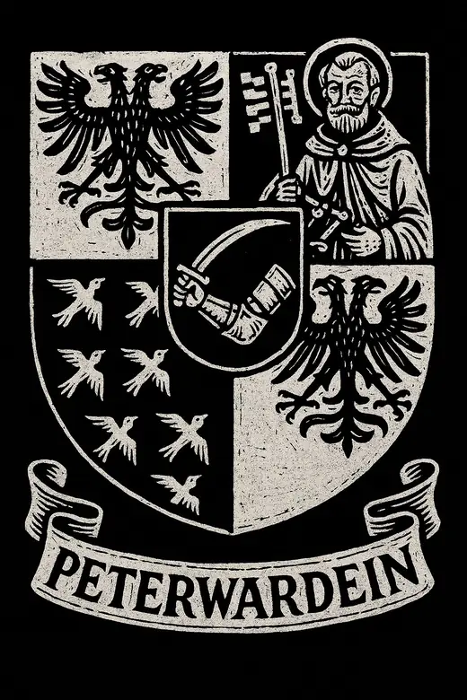 Neusatz: Peterwardein coat of arms, white on black