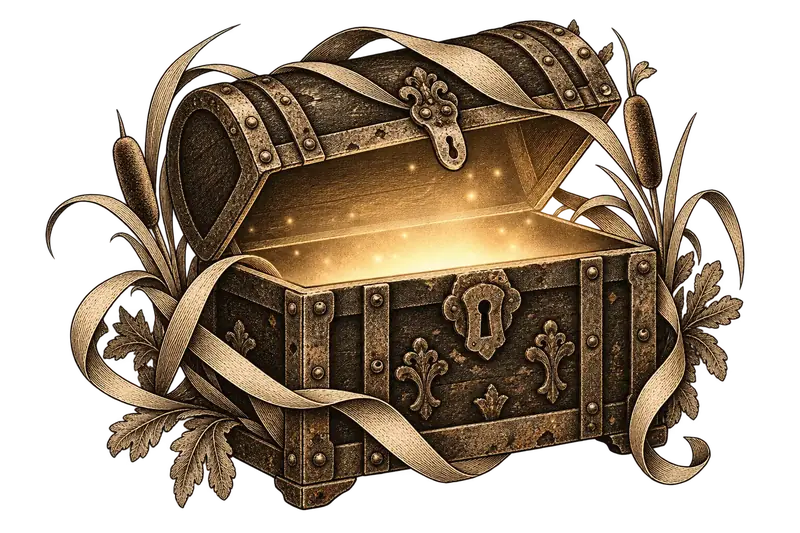 Illustration: an open treasure chest