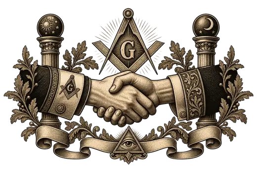 Illustration: a masonic handshake
