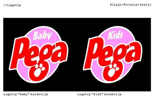 Pega Baby and Kids Collection: Baby Pega and Kids Pega logos