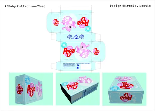 Pega Baby and Kids Collection: Baby soap box: die-cut net and 3D renders