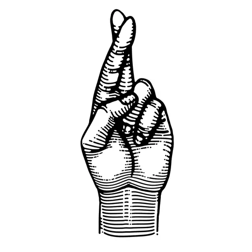 Pero Bar: Crossed fingers drawing used in the logo