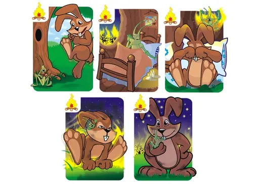 Priče na kartama: Five cards of the story Cvrčak i zec, a rabbit and a cricket