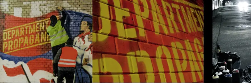 college of three images showing graffiti