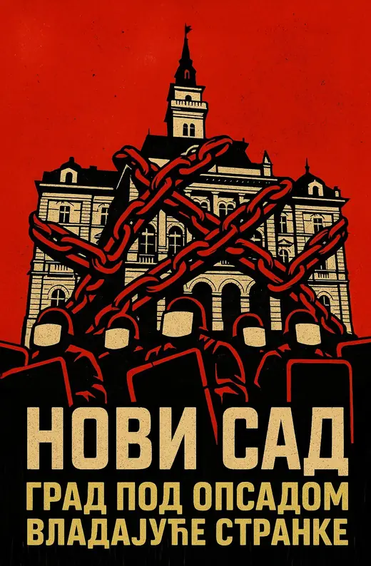 Propaganda Department: Novi Sad under siege poster, 2025