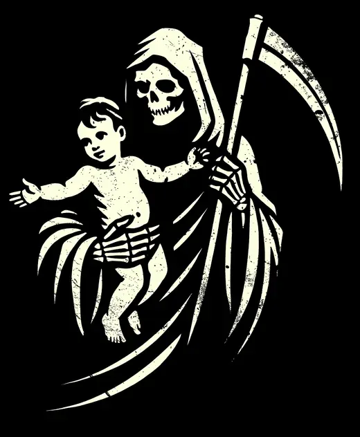 Propaganda Department: The Eternal Embrace: Death holding a child