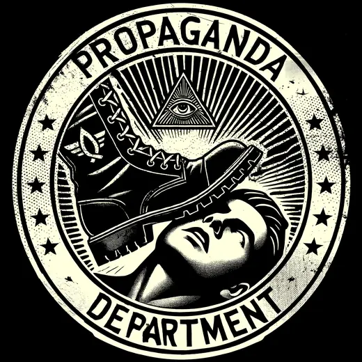 Propaganda Department: Vision of the Future: a seal with a boot on a face