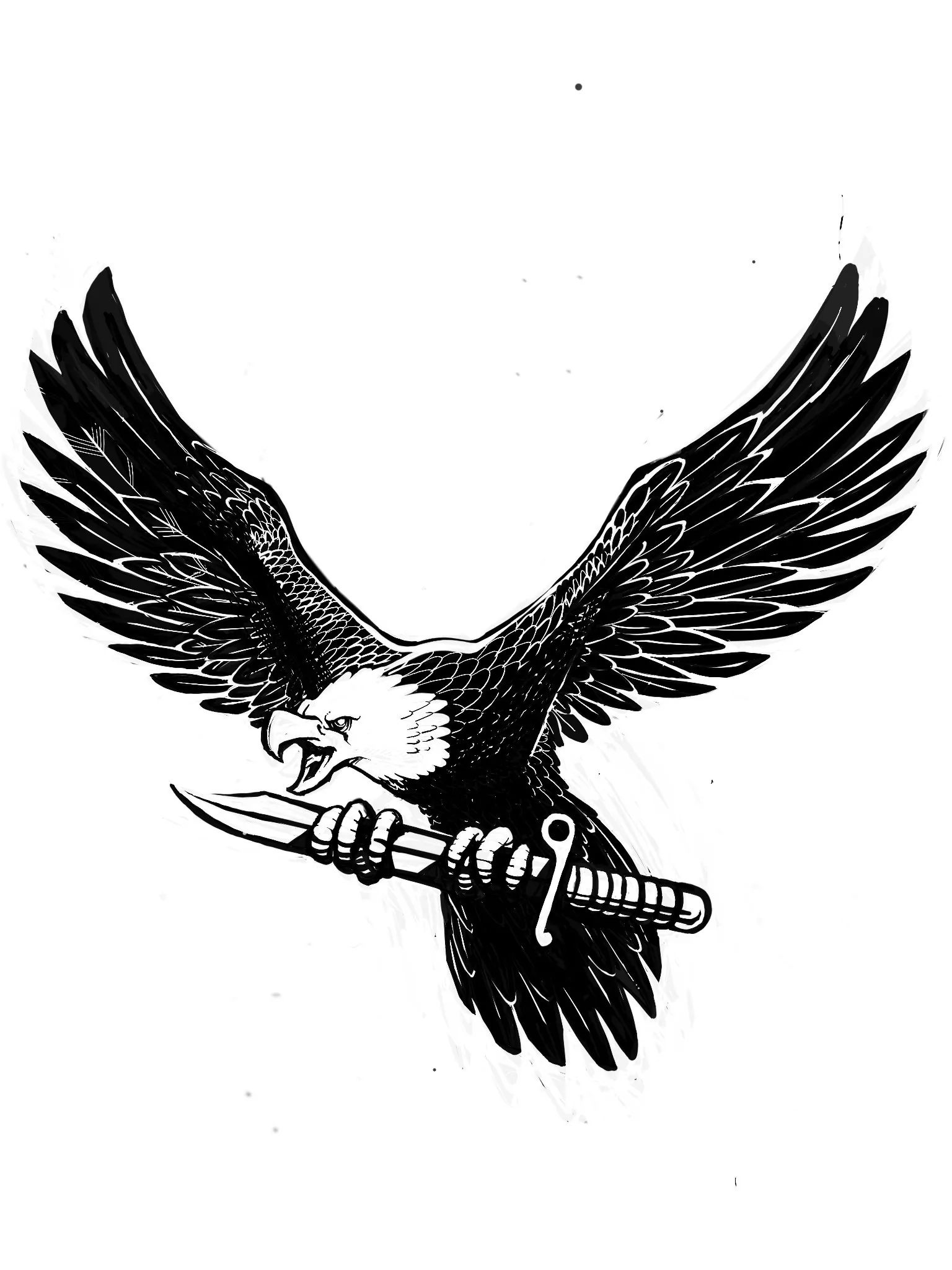 Propaganda Department: The Ministry of Truth eagle drawing in black ink