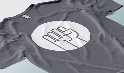 Rags logo printed on a T-shirt