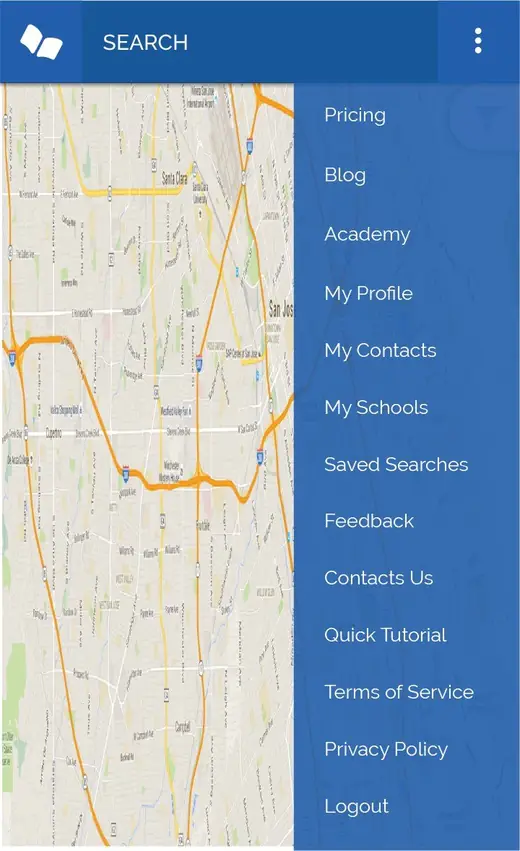 School Scout: Mobile menu drawer