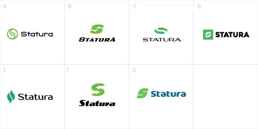 Statura: Logo sketch sheet with early variants