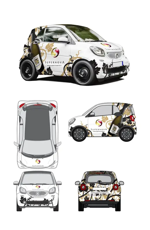 Supernova: Smart car wrap, all views