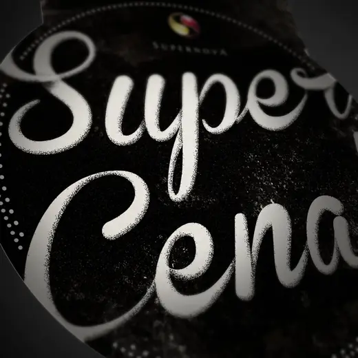 Supernova: Super Cena label lettering