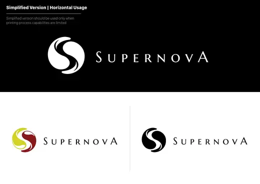 Supernova: logo, simplified horizontal versions