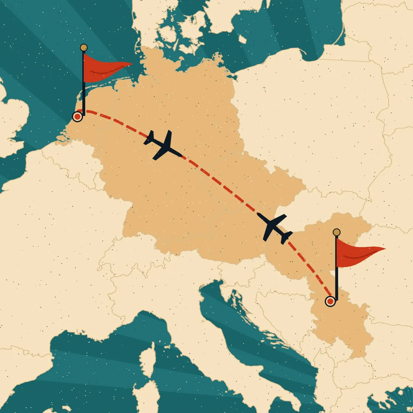 Route map: Belgrade to Amsterdam