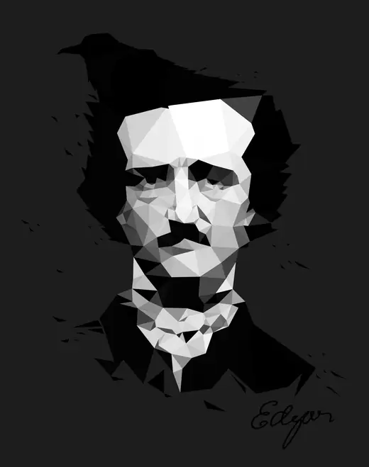 ToySkull: Edgar, low-poly portrait of Edgar Allan Poe