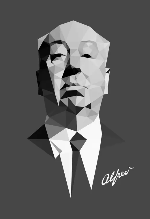 ToySkull: Alfred, low-poly portrait of Alfred Hitchcock