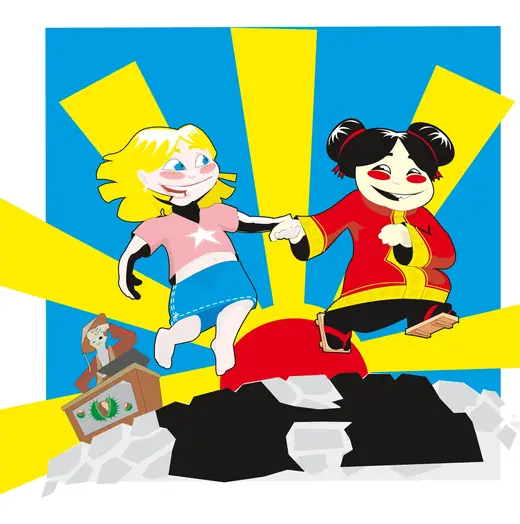 Trešnja u cvetu: White girl and yellow girl