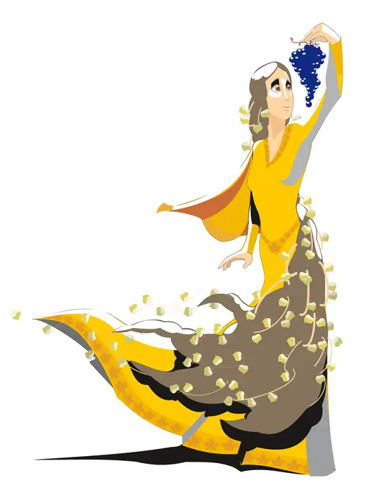 Trešnja u cvetu: Autumn, personified as a woman in a leaf dress