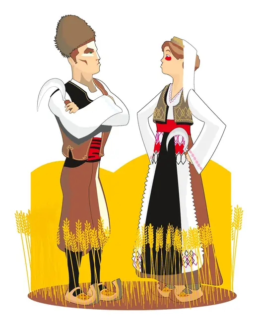Trešnja u cvetu: Young man and girl in folk costume