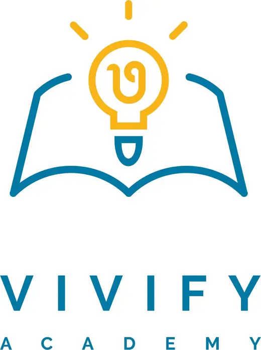 Vivify Academy: Final logo: light bulb over an open book